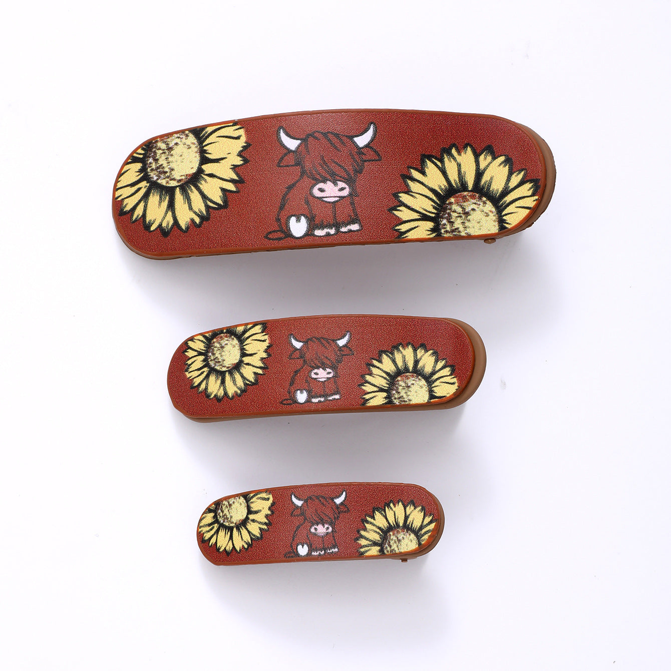 Wholesale retro multi-color sunflower bull head letter pattern hairpin